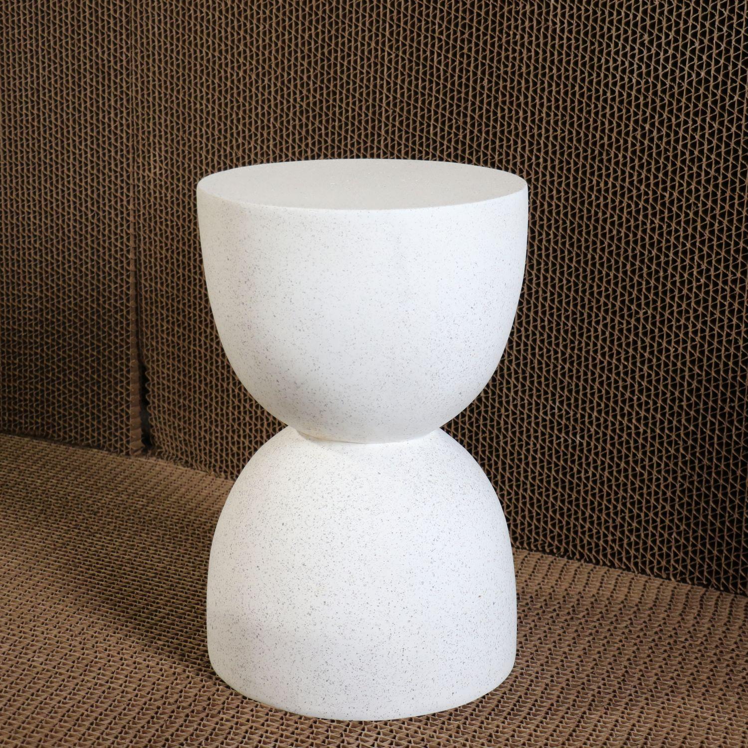 A symmetrical sculptural balance of elegance and function. 

Dimensions: Diameter 12 in. (30 cm), height 18 in. (46 cm). Weight 20 lbs. (9 kg).

Finish color options:
white stone (shown)
natural stone
aged stone
keystone
coal stone

Materials: