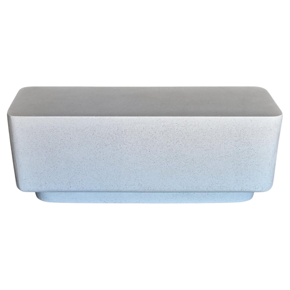 Cast Resin 'Block' Bench, White Stone Finish by Zachary A. Design