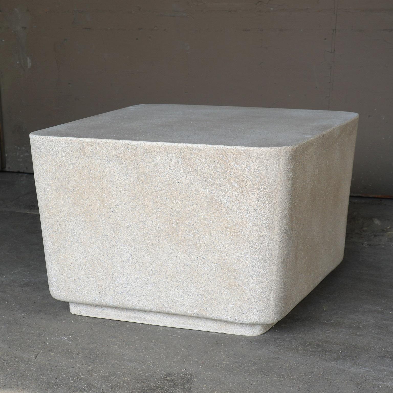 American Cast Resin 'Block' Cocktail Table, Aged Stone Finish by Zachary A. Design For Sale