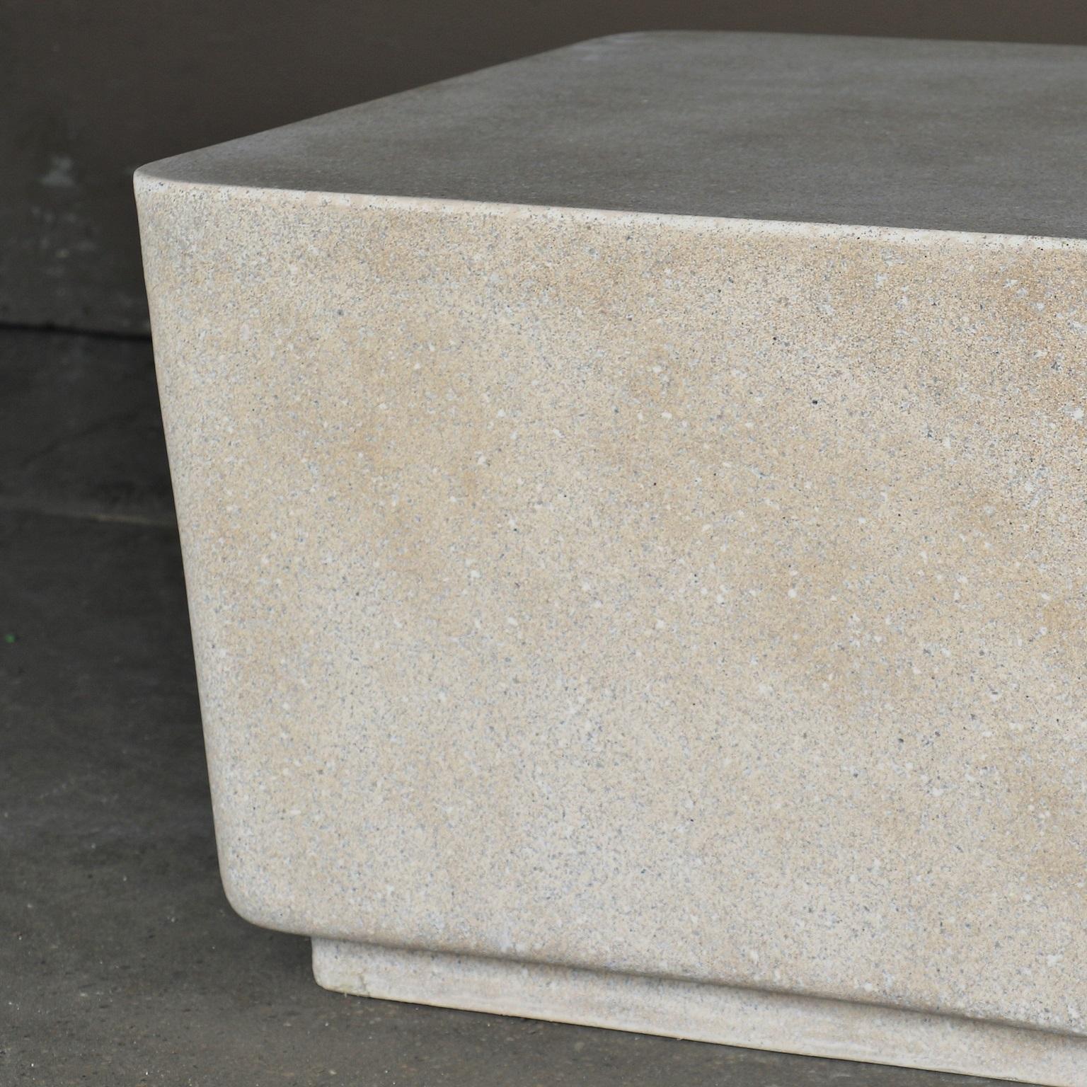 Contemporary Cast Resin 'Block' Cocktail Table, Aged Stone Finish by Zachary A. Design For Sale