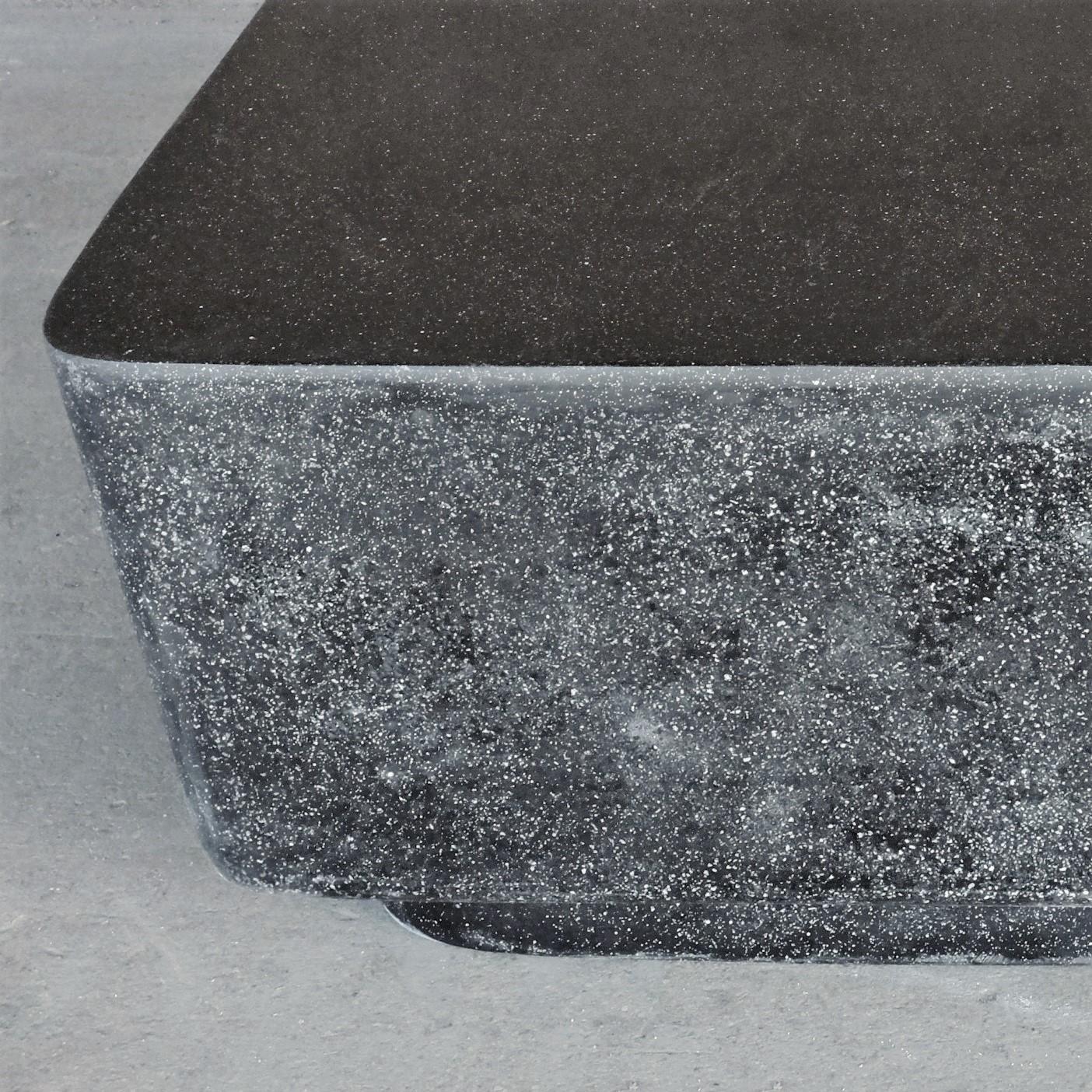 Minimalist Cast Resin 'Block' Low Table, Coal Stone Finish by Zachary A. Design For Sale