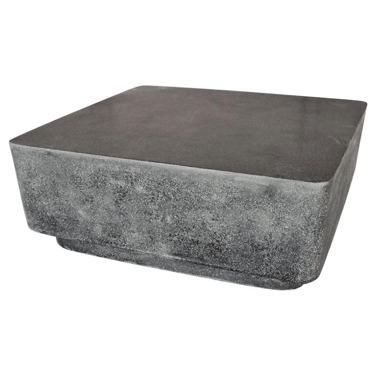 Cast Resin 'Block' Cocktail Table, Coal Stone Finish by Zachary A. Design