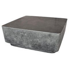 Cast Resin 'Block' Low Table, Coal Stone Finish by Zachary A. Design