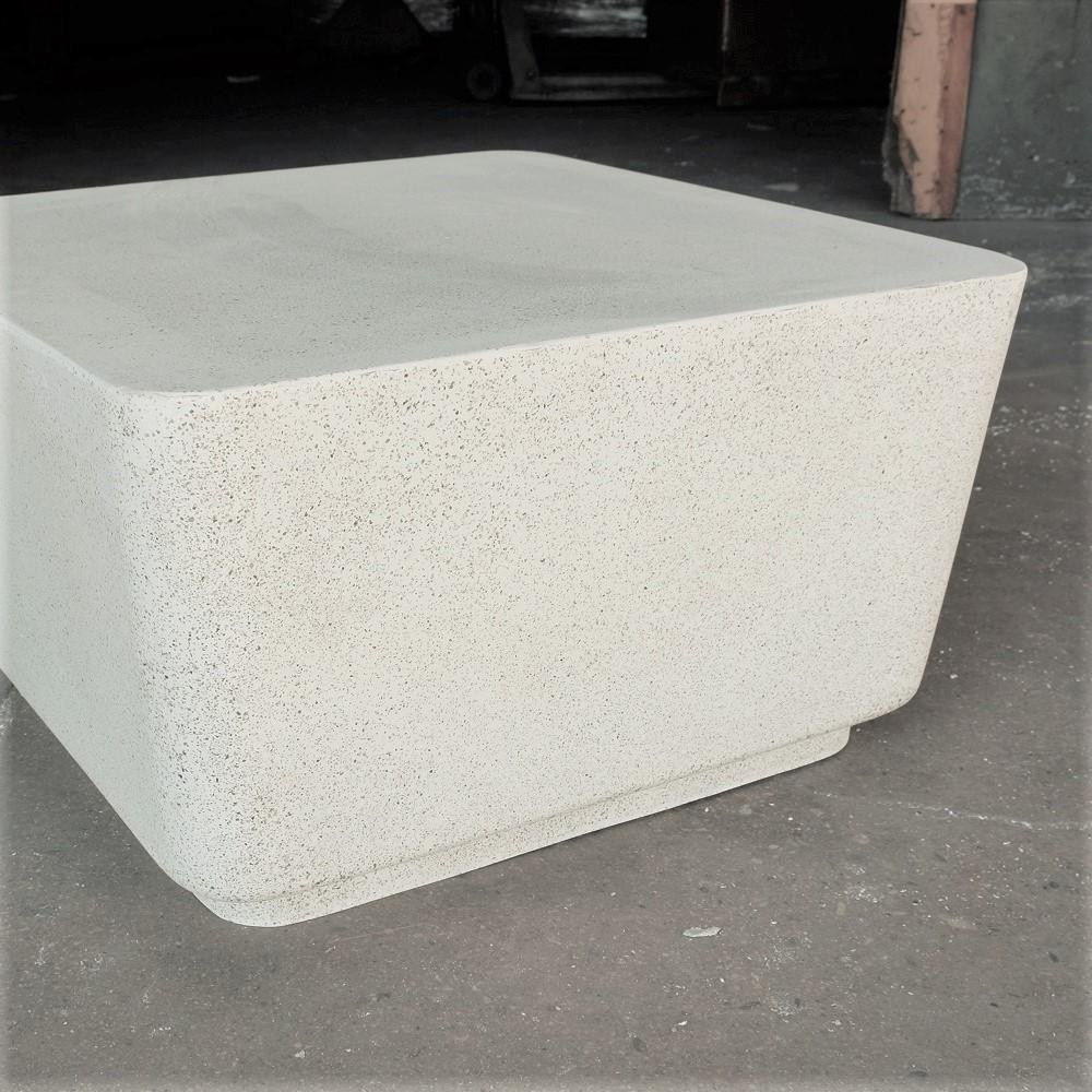 Minimalist Cast Resin 'Block' Low Table, Natural Stone Finish by Zachary A. Design For Sale