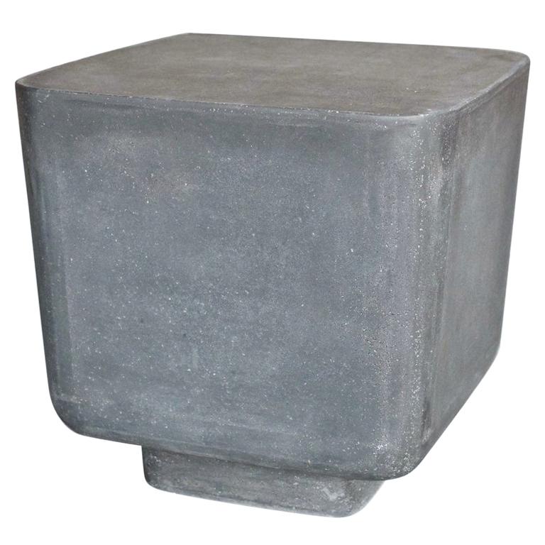 Cast Resin 'Block' Side Table, Coal Stone Finish by Zachary A. Design For Sale