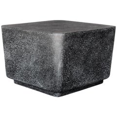 Cast Resin 'Block' Side Table, Coal Stone Finish by Zachary A. Design