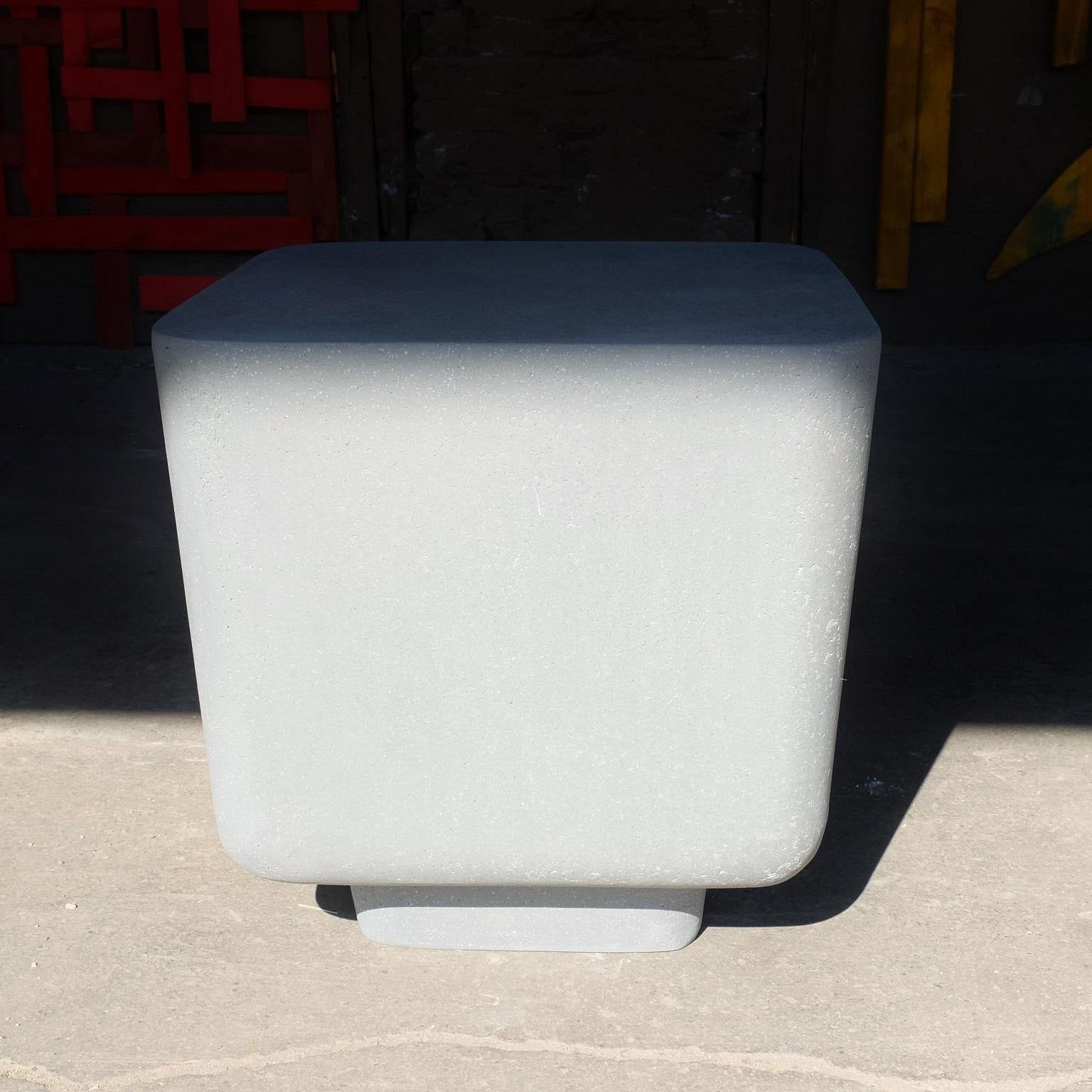 Minimalist Cast Resin 'Block' Side Table, Keystone Finish by Zachary A. Design For Sale