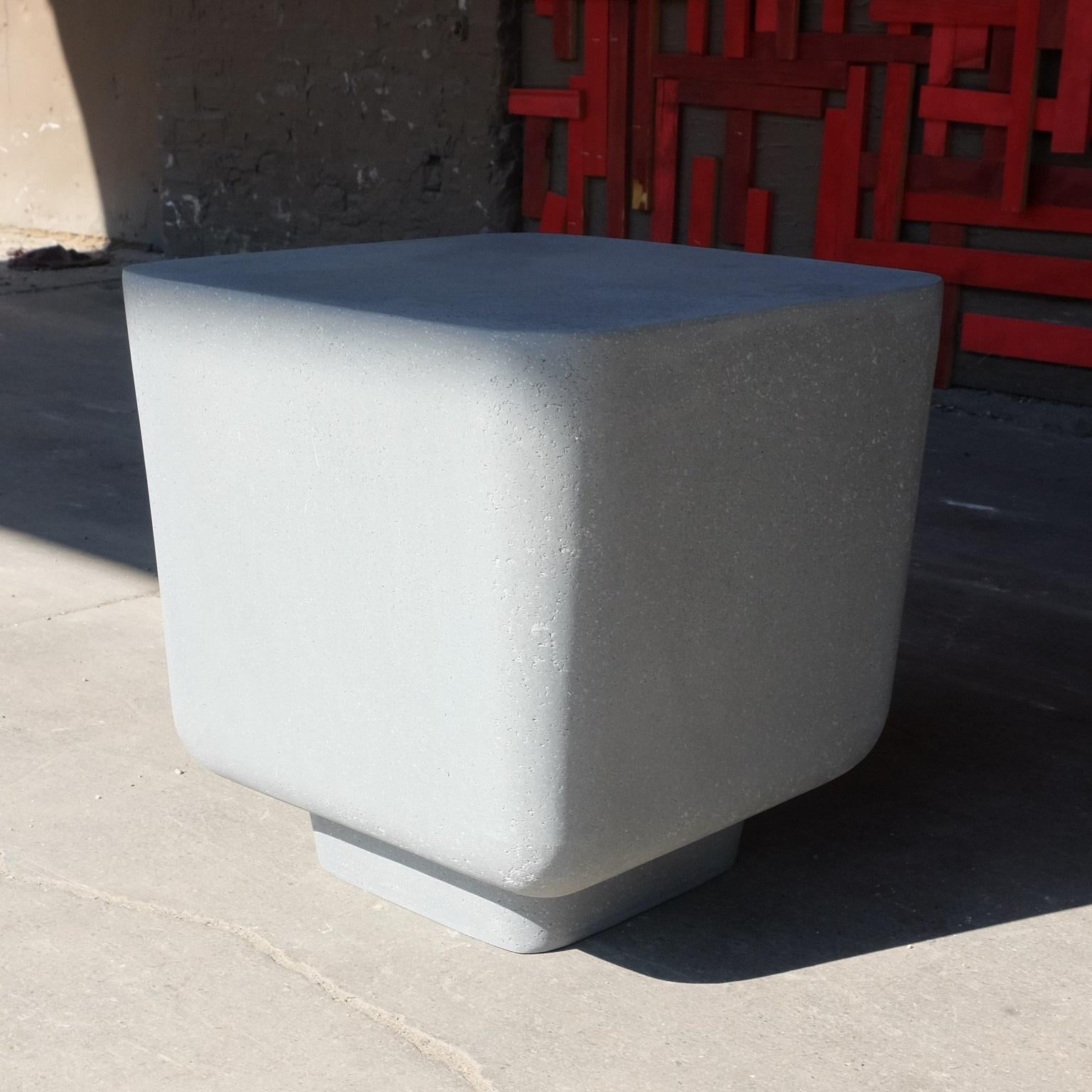 Minimalist Cast Resin 'Block' Side Table, Keystone Finish by Zachary A. Design For Sale