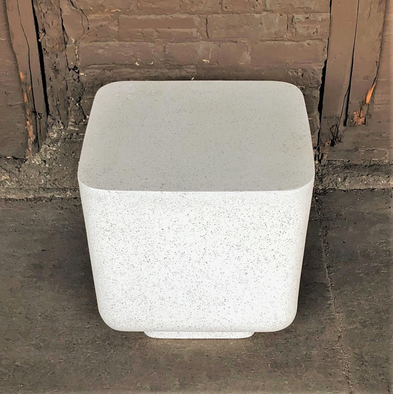 Minimalist Cast Resin 'Block' Side Table, Natural Stone Finish by Zachary A. Design For Sale