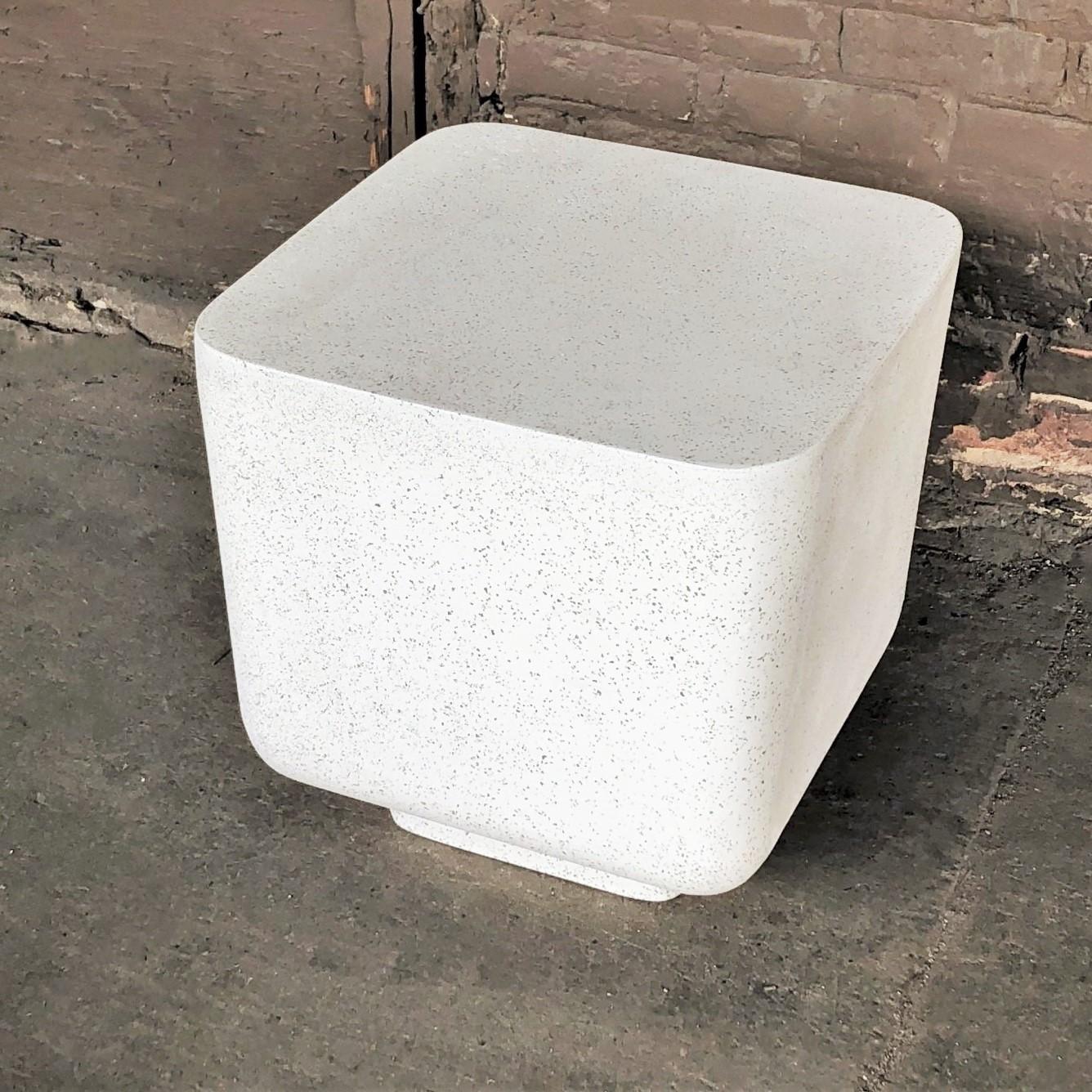 American Cast Resin 'Block' Side Table, Natural Stone Finish by Zachary A. Design For Sale