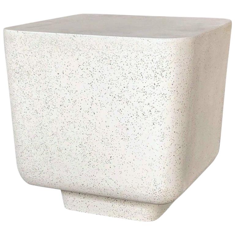 Cast Resin 'Block' Side Table, Natural Stone Finish by Zachary A. Design
