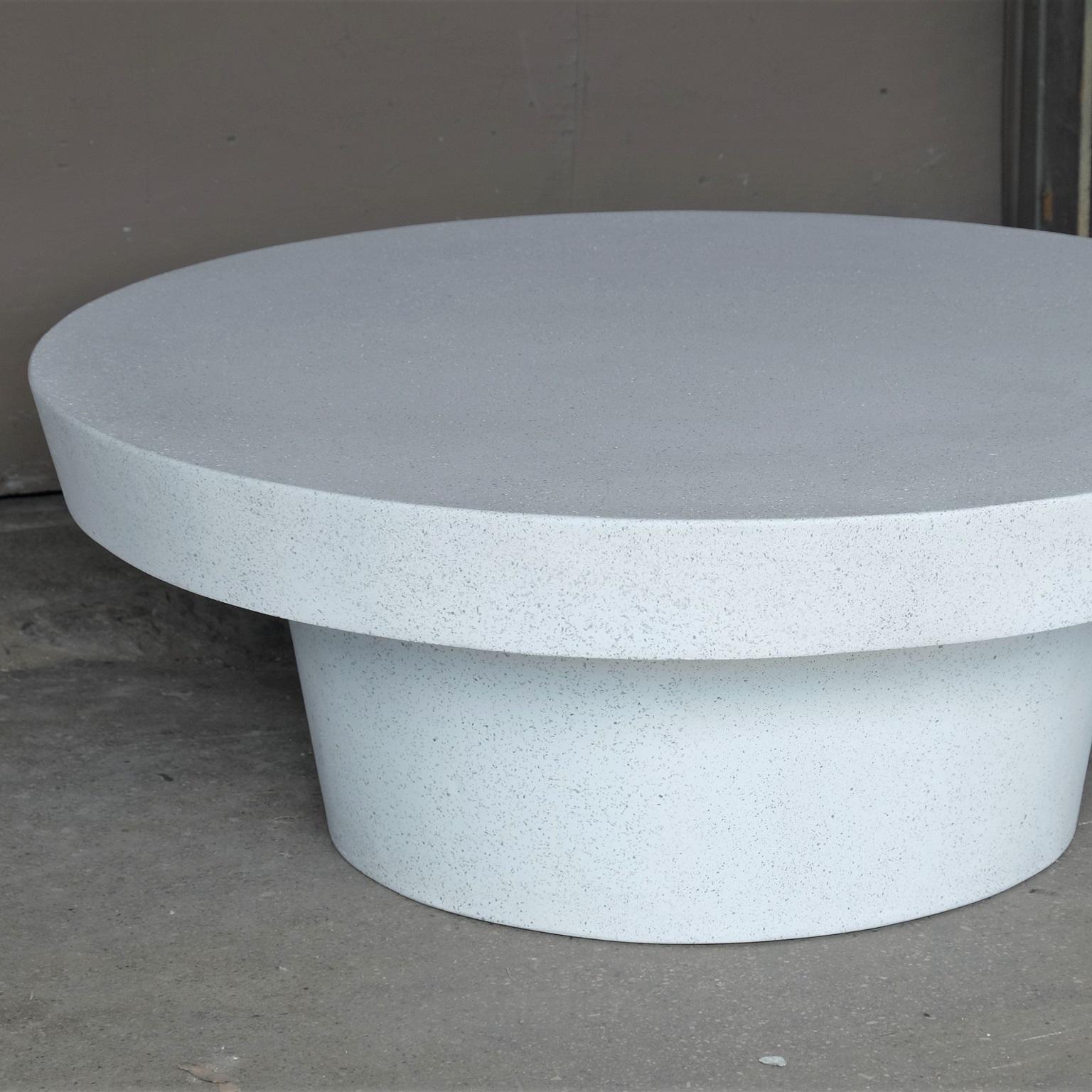 Minimalist Cast Resin 'Cashi' Low Table, White Stone Finish by Zachary A. Design For Sale
