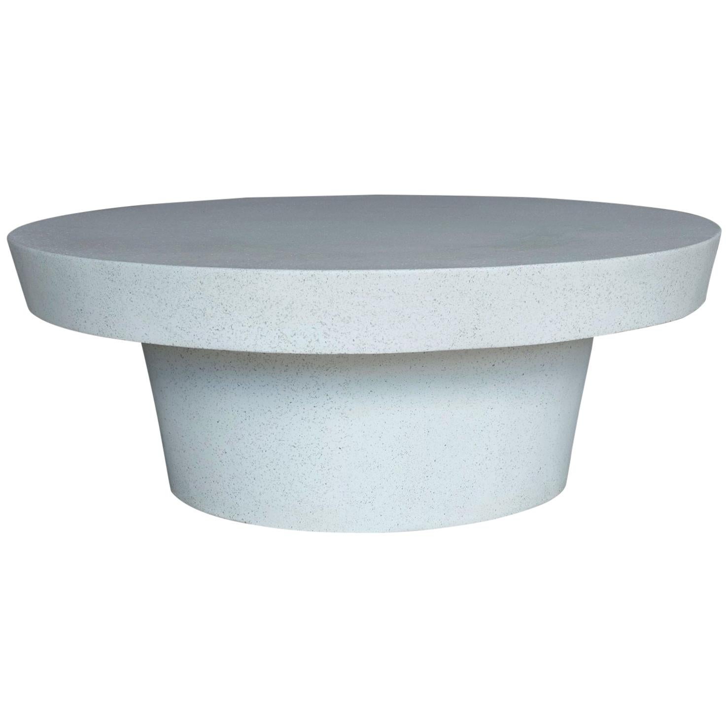 Cast Resin 'Cashi' Low Table, White Stone Finish by Zachary A. Design For Sale