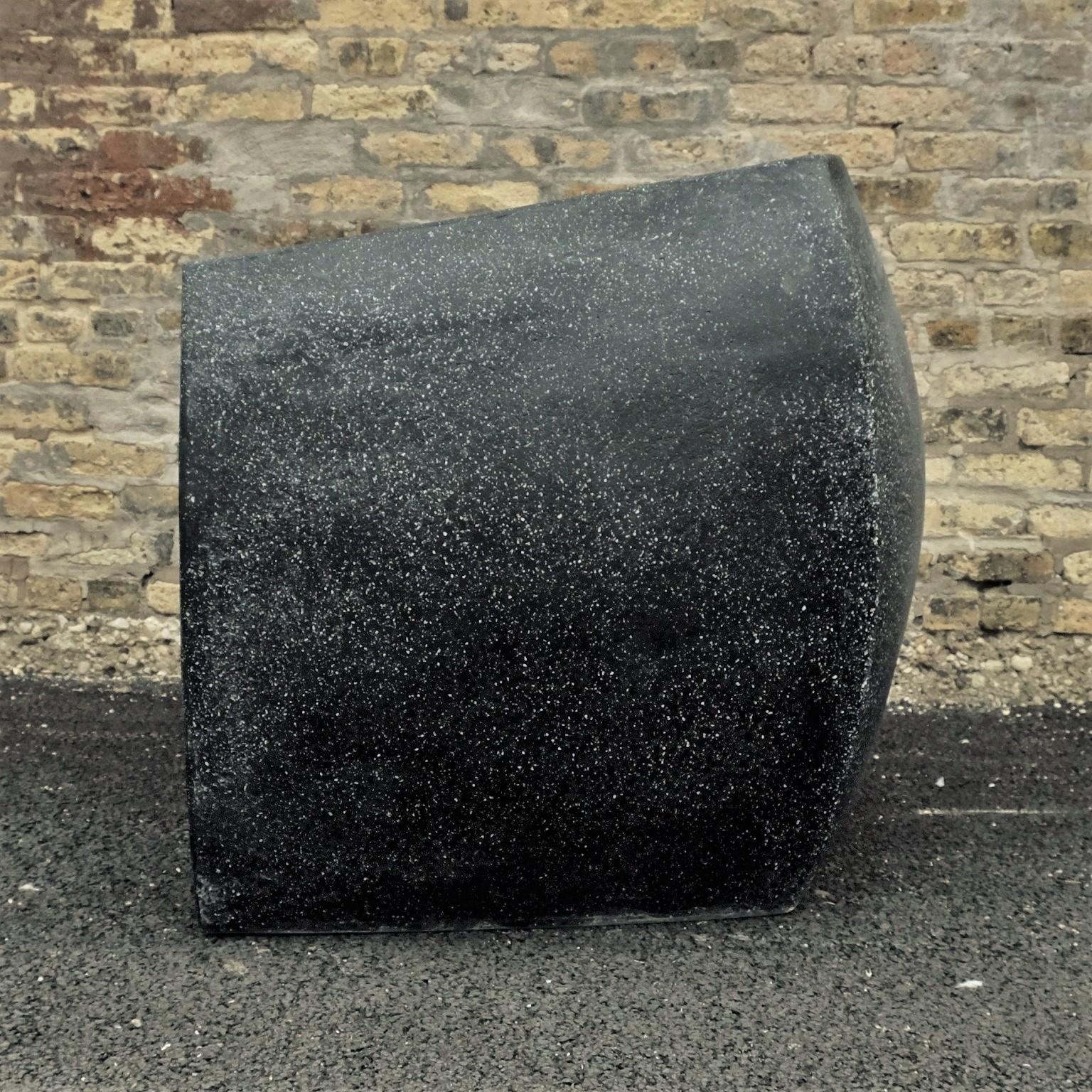 Contemporary Cast Resin Curved 'Van Dyke' Club Chair, Coal Stone Finish by Zachary A. Design For Sale