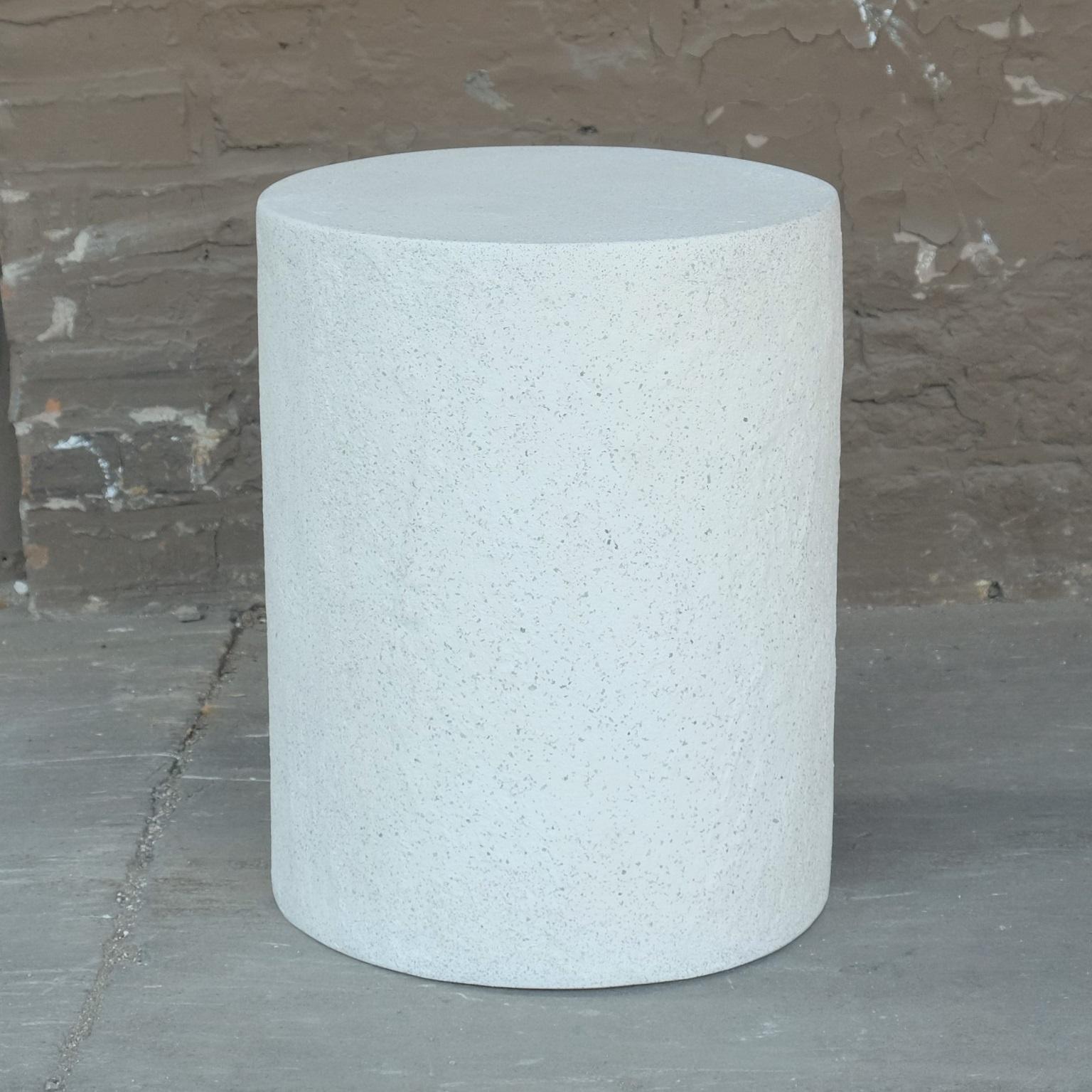 white stone stool