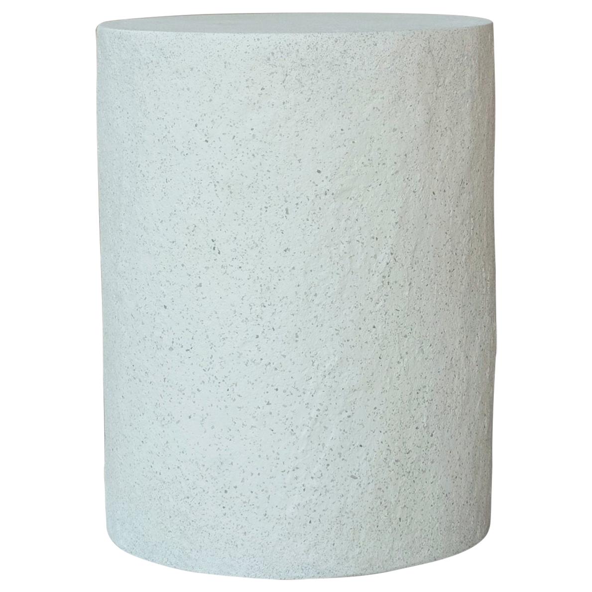 Cast Resin 'Dock' Stool and Side Table, White Stone Finish by Zachary A. Design