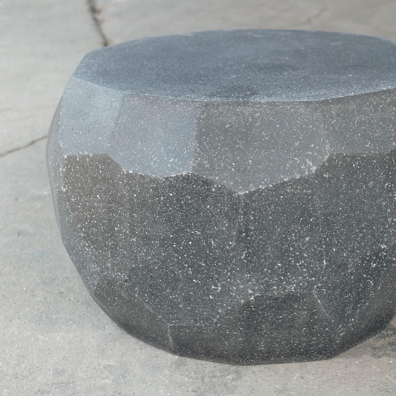 American Cast Resin 'Facet' Low Table, Coal Stone Finish by Zachary A. Design For Sale