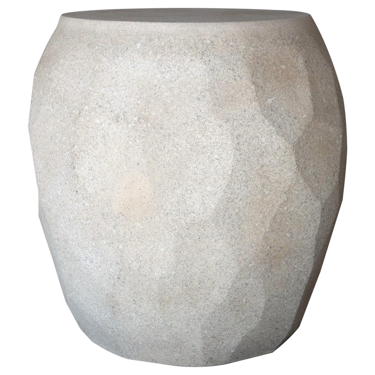 Cast Resin 'Facet' Side Table, Aged Stone Finish by Zachary A. Design