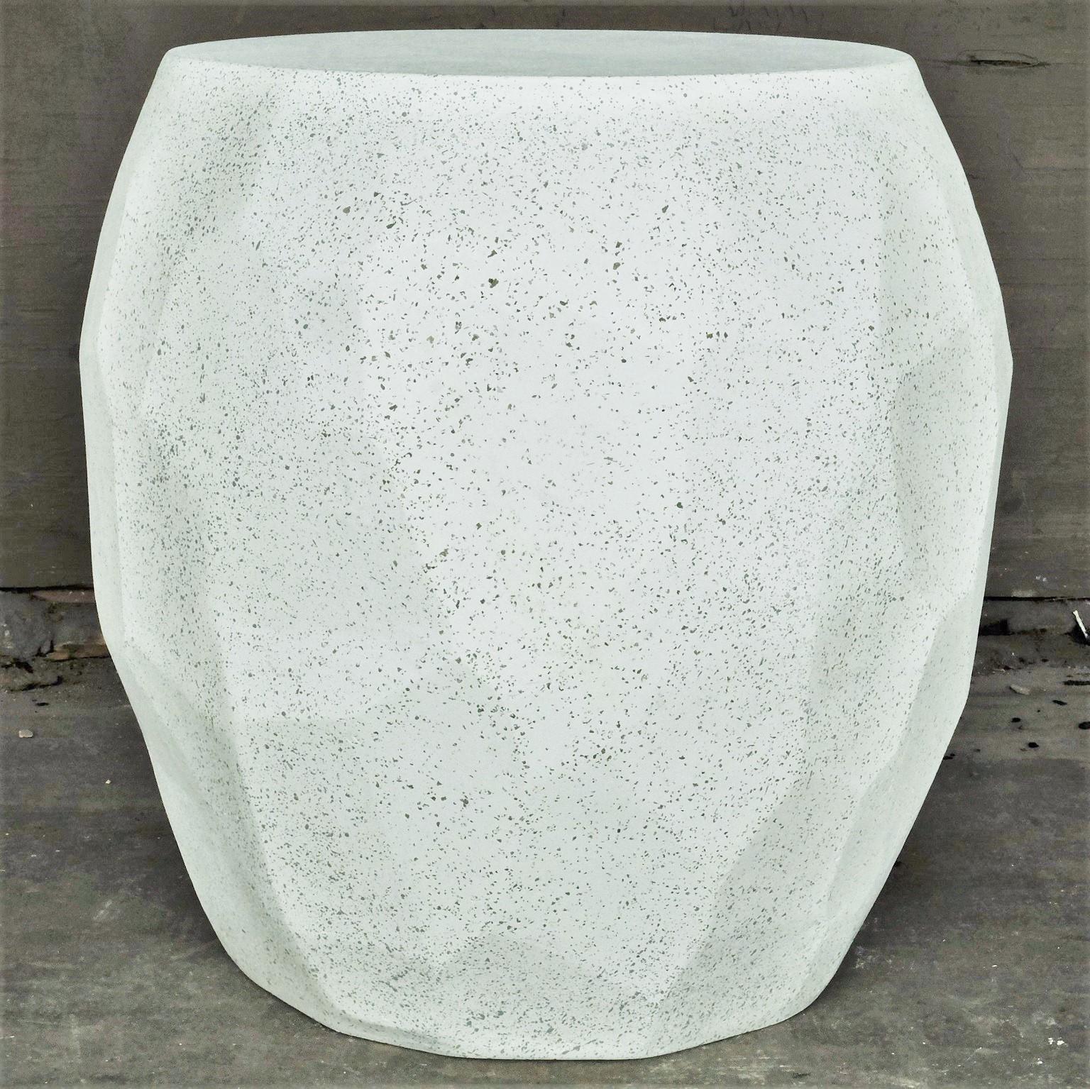 Prehistory manifested in the contemporary era. Its surface reminiscent of lithic reduction, the Facet calls back to an era of simple stone forms and tools.

Dimensions: Diameter 20 in. (50.8 cm), height 21 in. (53.3 cm), weight 25 lbs. (11.3 kg)
No