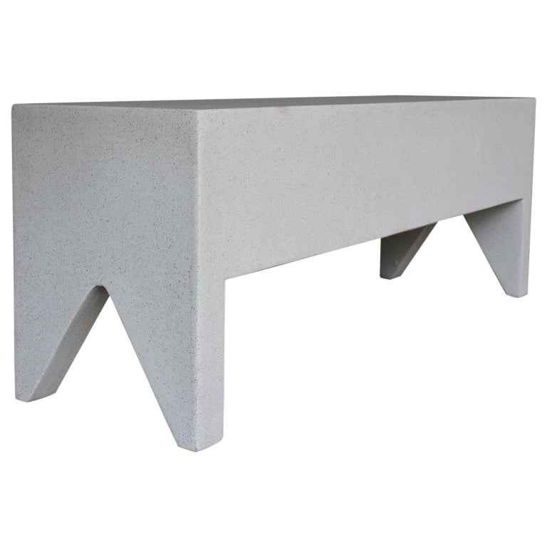 Cast Resin Farm Bench White Stone Finish By Zachary A Design