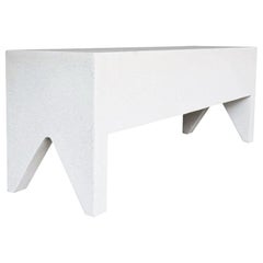 Cast Resin 'Farm' Bench, White Stone Finish by Zachary A. Design
