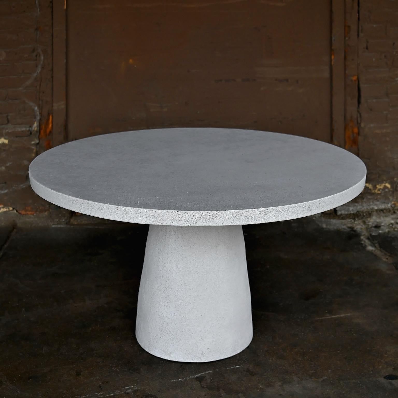 A gathering place of reunion. Passing plates around. Constant laughter and comfort. The bedrock of family.

Dimensions: Diameter 48 in. (122 cm). Height 29 in. (73.6 cm). Weight 100 lbs. (45 kg)

Finish color options:
white stone