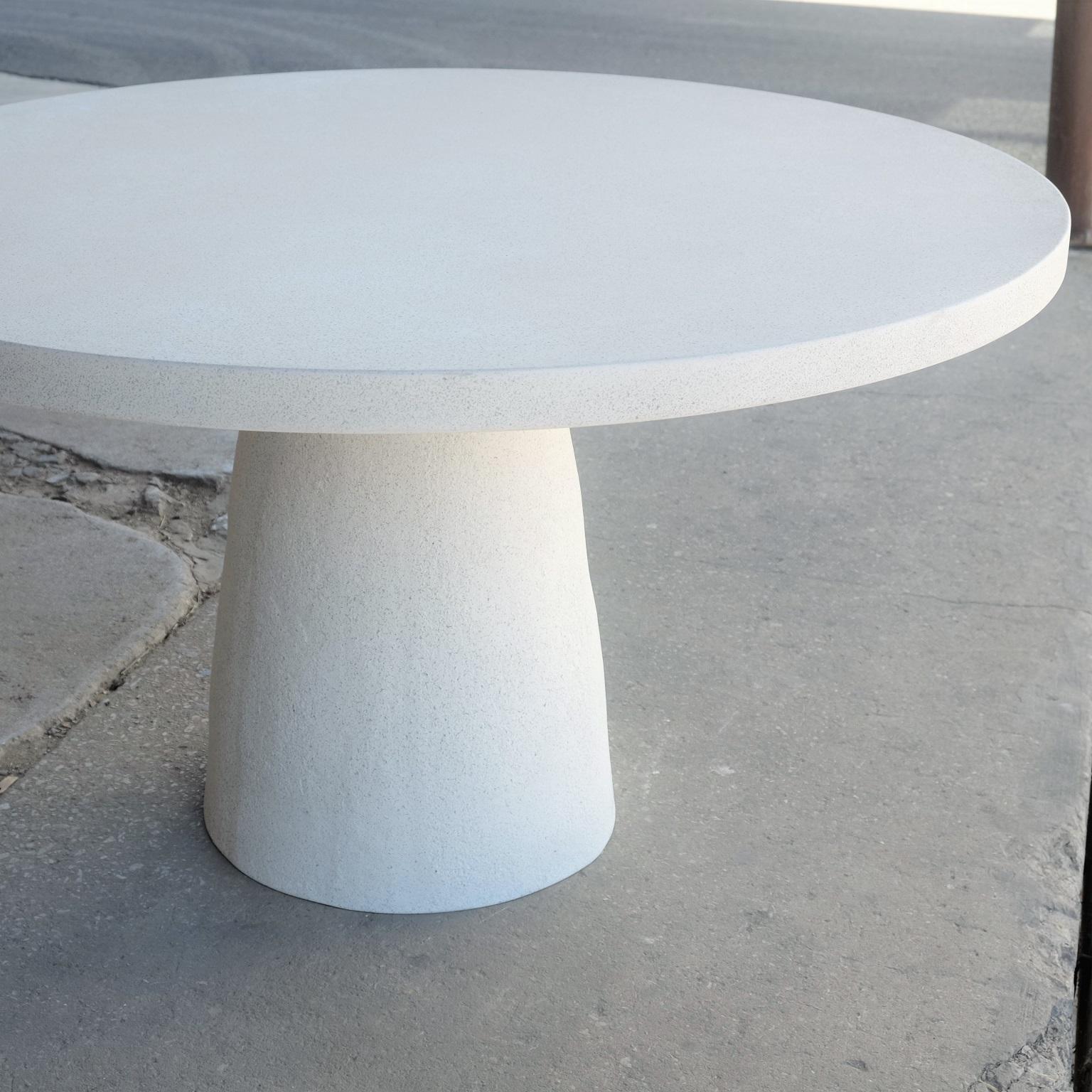 white stone dining table