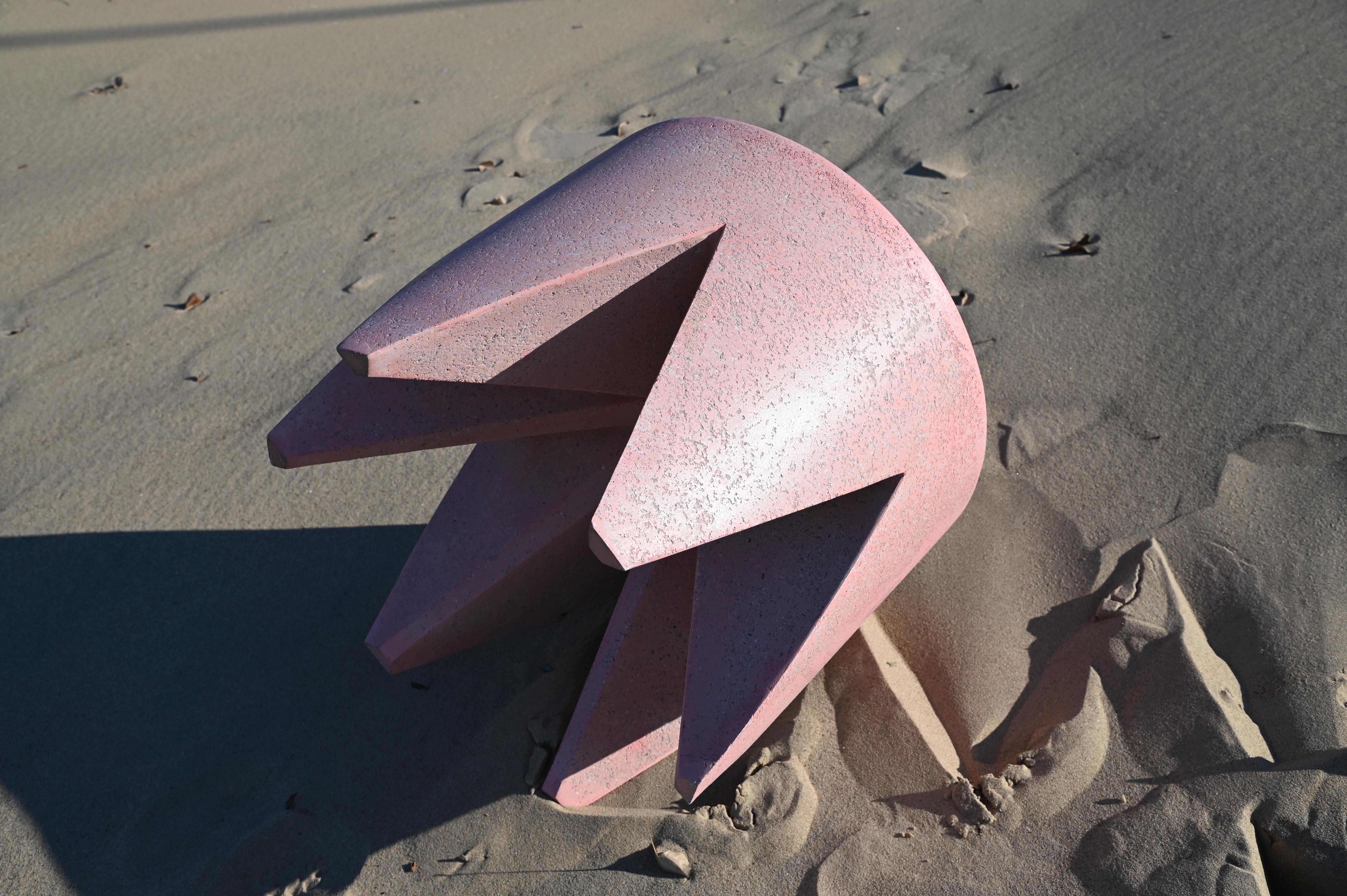 Minimalist Cast Resin 'King Me' Low Table, Snapdragon Pink Finish by Zachary A. Design For Sale