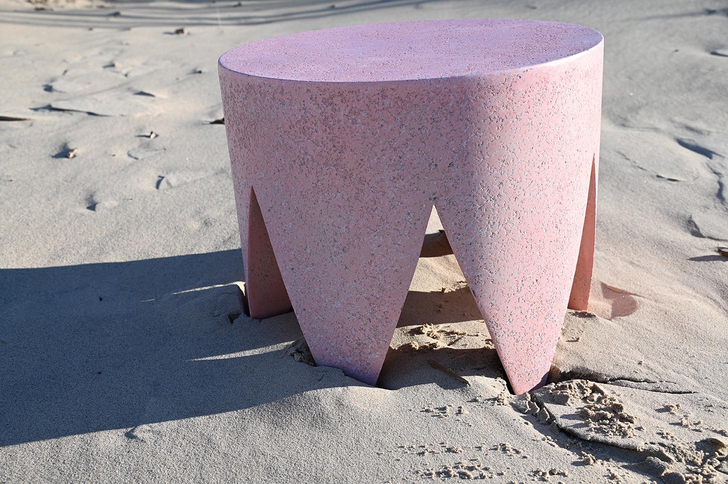 American Cast Resin 'King Me' Low Table, Snapdragon Pink Finish by Zachary A. Design For Sale