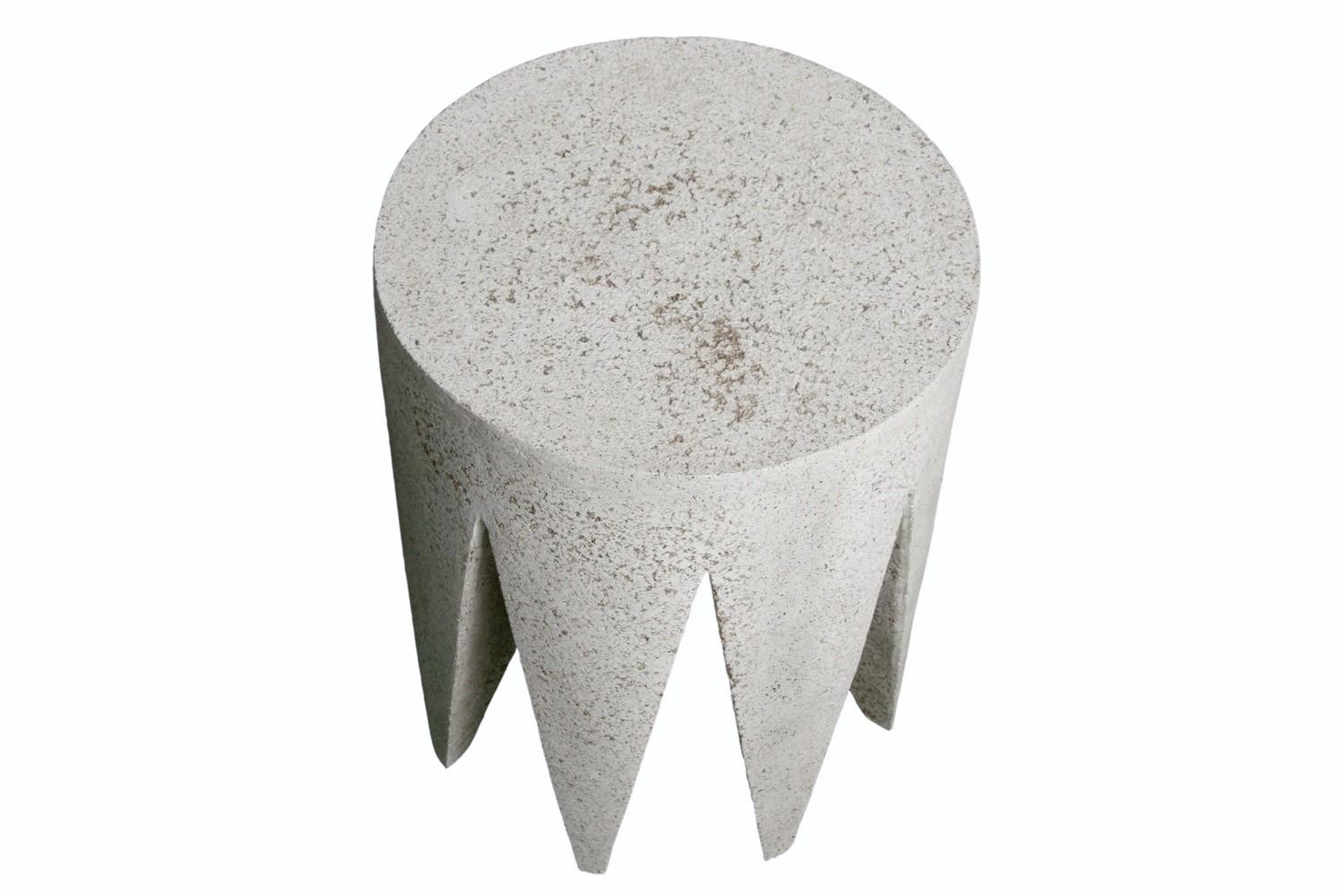 Minimalist Cast Resin 'King Me' Side Table, Natural Stone Finish by Zachary A. Design For Sale