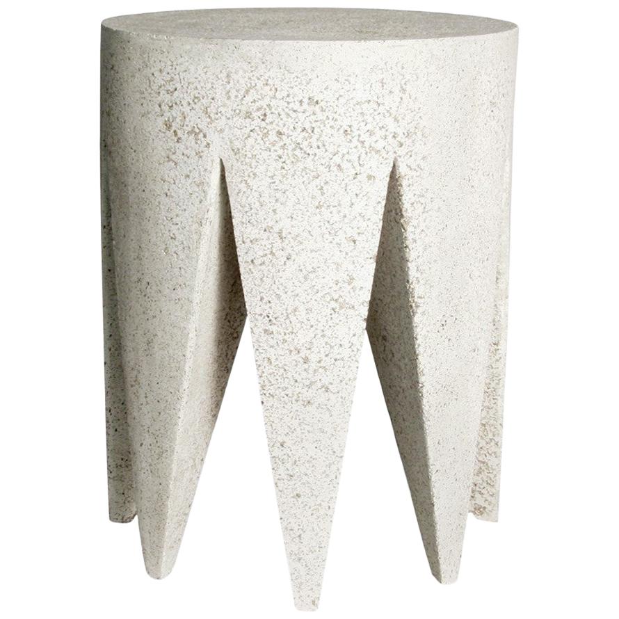 Cast Resin 'King Me' Side Table, Natural Stone Finish by Zachary A. Design