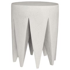 Cast Resin 'King Me' Side Table, White Stone Finish by Zachary A. Design