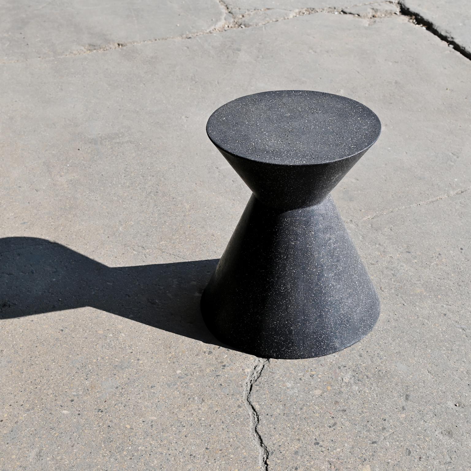 Cast Resin 'Kona' Stool and Side Table, Coal Stone Finish by Zachary A. Design In New Condition For Sale In Chicago, IL