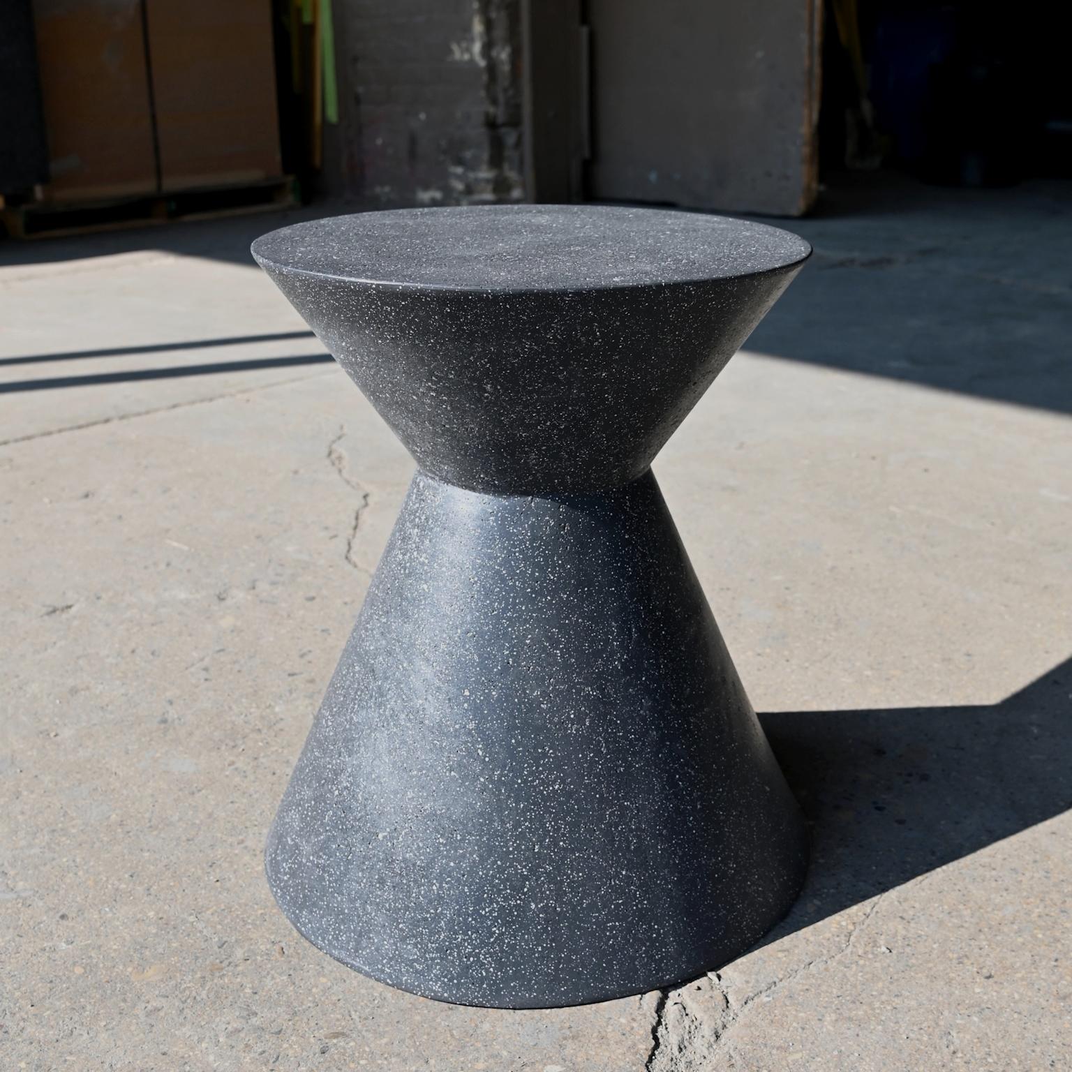Cast Resin 'Kona' Stool and Side Table, Coal Stone Finish by Zachary A. Design For Sale 2