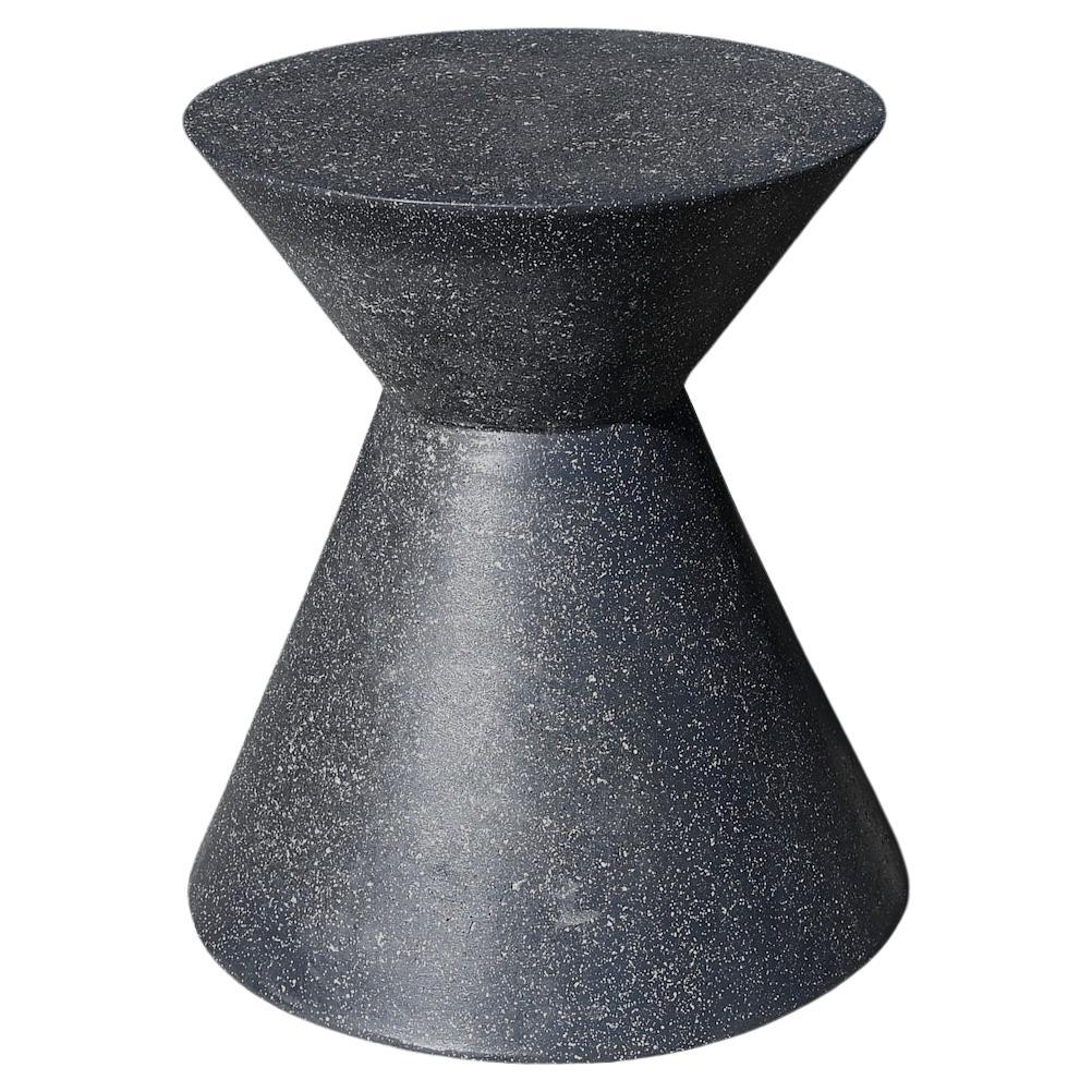 Cast Resin 'Kona' Stool and Side Table, Coal Stone Finish by Zachary A. Design