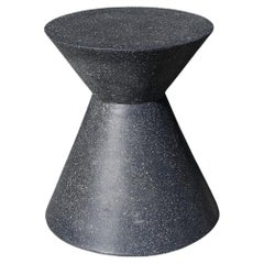Cast Resin 'Kona' Stool & Side Table, Coal Stone Finish by Zachary A. Design