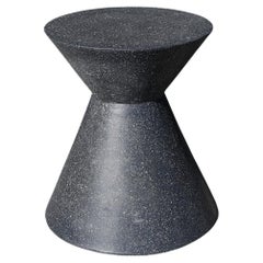 Cast Resin 'Kona' Stool and Side Table, Coal Stone Finish by Zachary A. Design