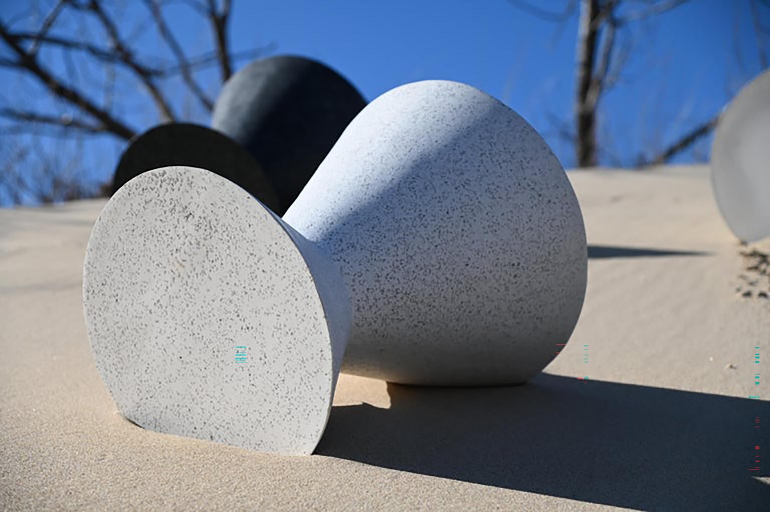 Contemporary Cast Resin 'Kona' Stool & Side Table by Zachary A. Design For Sale