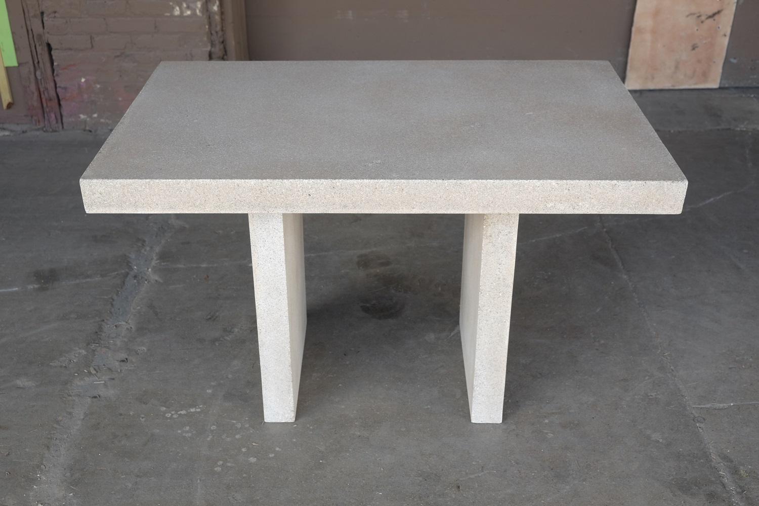 Minimalist Cast Resin 'Ledge' Dining Table, Aged Stone Finish by Zachary A. Design For Sale