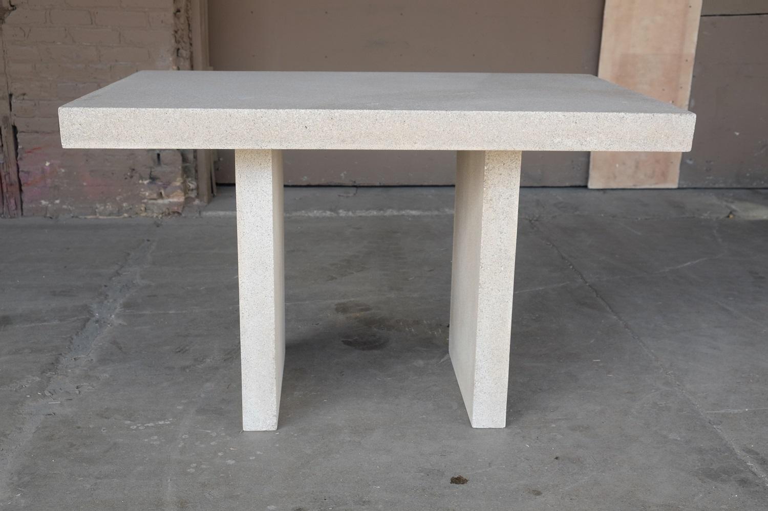 American Cast Resin 'Ledge' Dining Table, Aged Stone Finish by Zachary A. Design For Sale