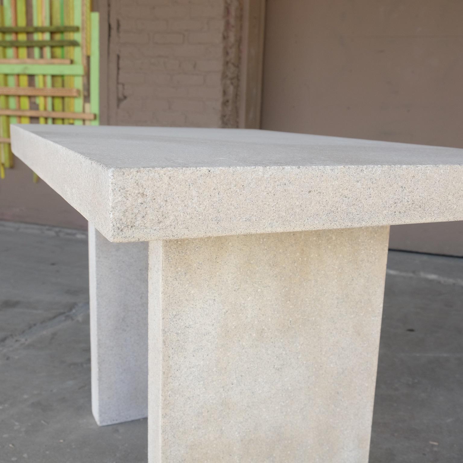 Cast Resin 'Ledge' Dining Table, Aged Stone Finish by Zachary A. Design In New Condition For Sale In Chicago, IL