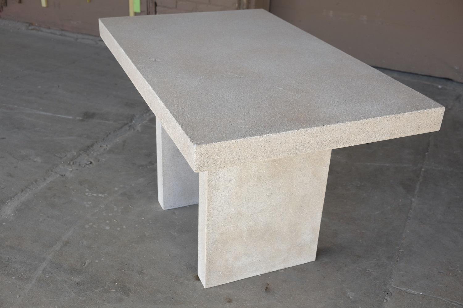 Cast Resin 'Ledge' Dining Table, Aged Stone Finish by Zachary A. Design For Sale 1