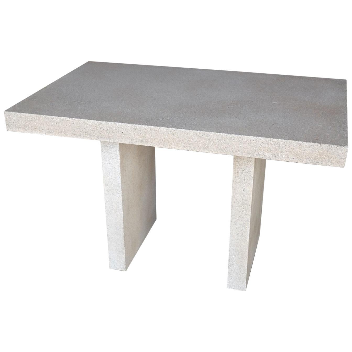 Cast Resin 'Ledge' Dining Table, Aged Stone Finish by Zachary A. Design For Sale