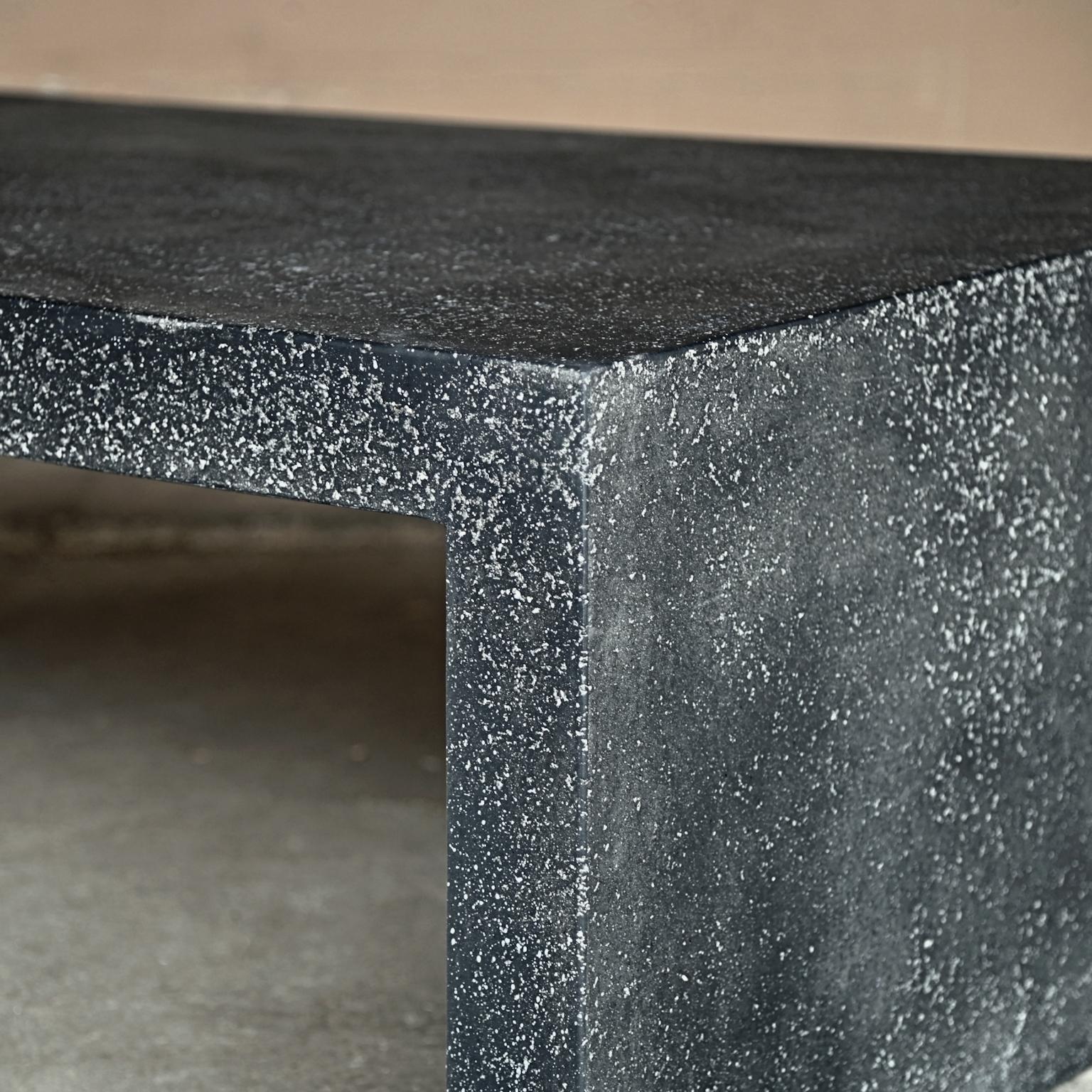 Cast Resin 'Lynne Tell' Low Table, Coal Stone Finish by Zachary A. Design In New Condition For Sale In Chicago, IL