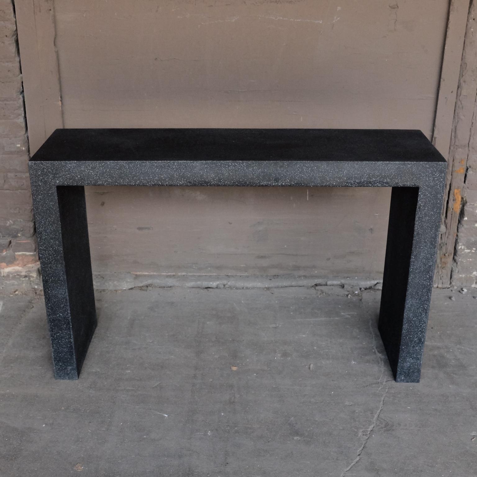 American Cast Resin 'Lynne Tell' Console Table, Coal Stone Finish by Zachary A. Design For Sale