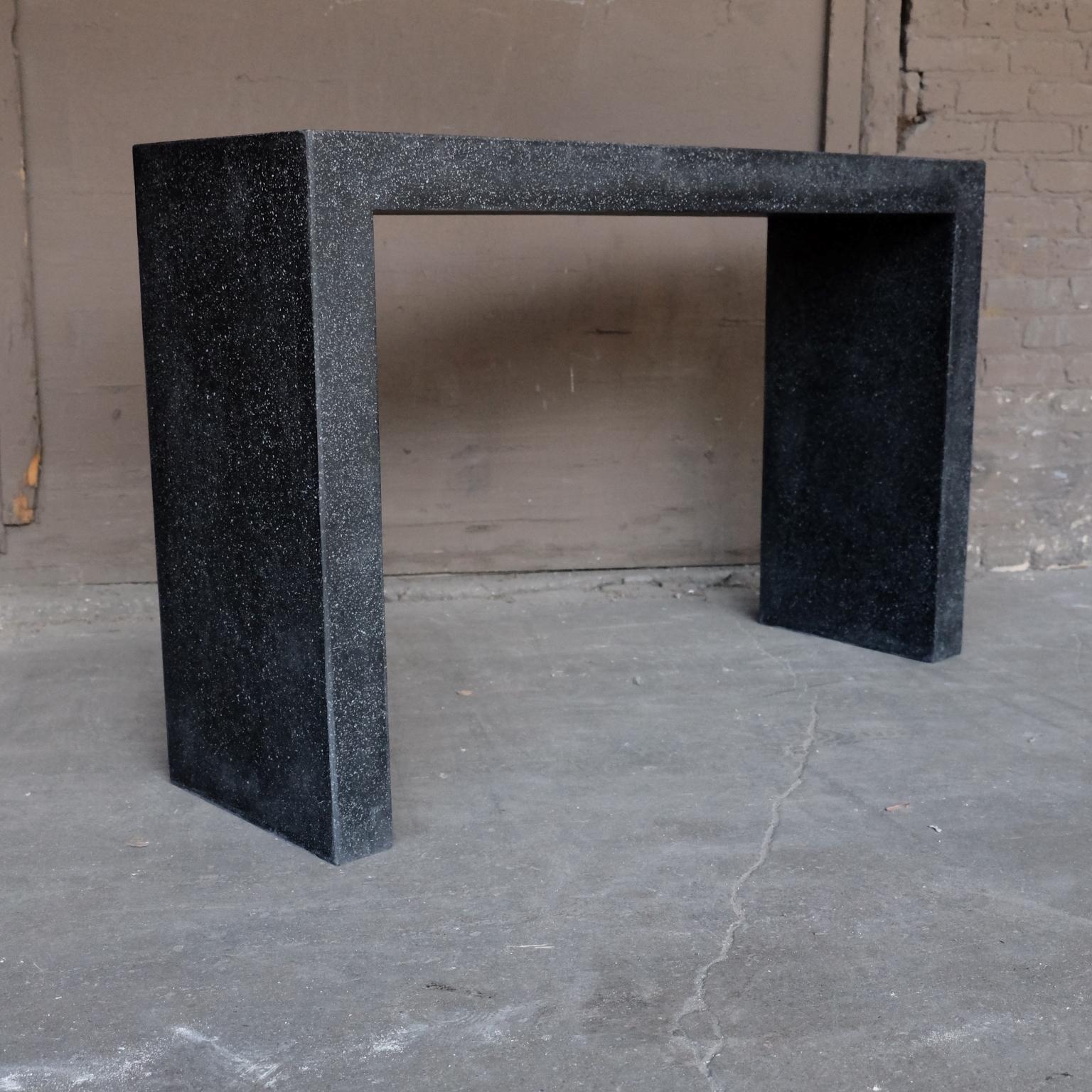 Cast Resin 'Lynne Tell' Console Table, Coal Stone Finish by Zachary A. Design In New Condition For Sale In Chicago, IL