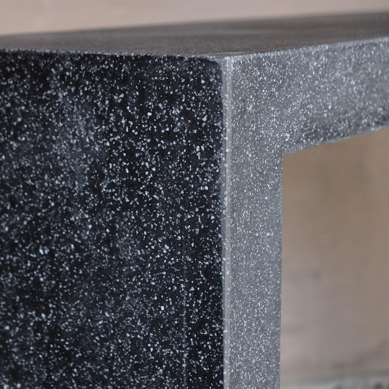 Contemporary Cast Resin 'Lynne Tell' Console Table, Coal Stone Finish by Zachary A. Design For Sale
