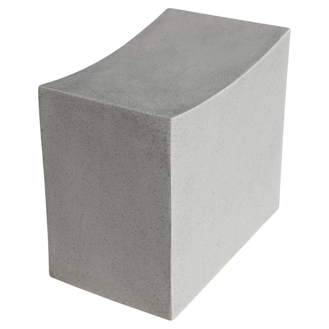 Cast Resin 'Mason Cut' Stool, White Stone Finish by Zachary A. Design For Sale
