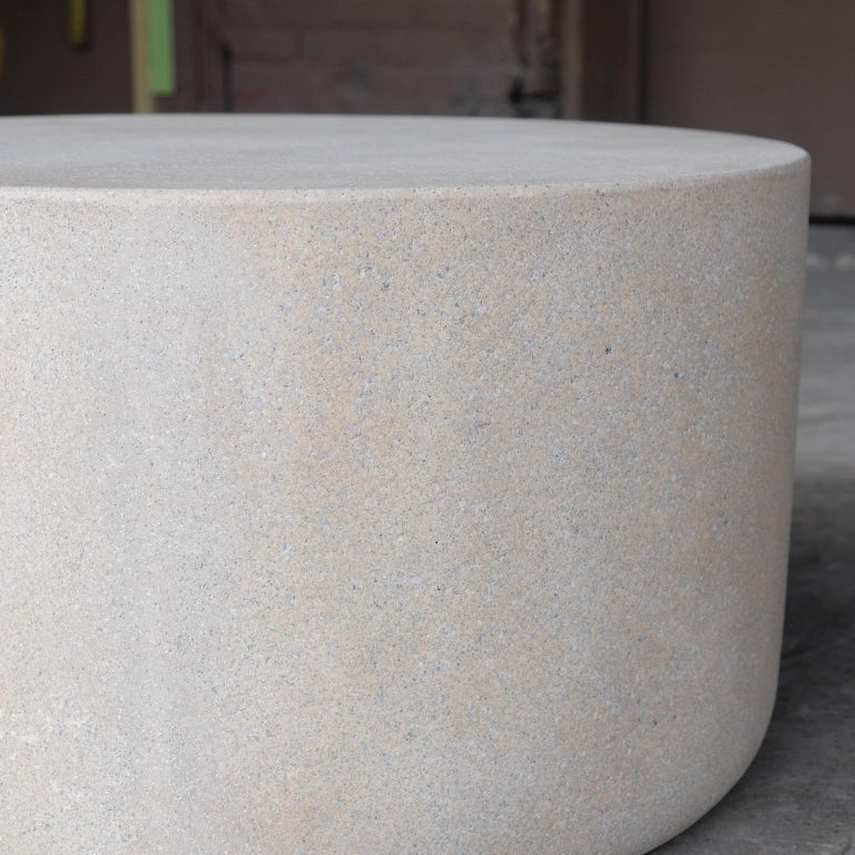 Minimalist Cast Resin 'Millstone' Low Table, Aged Stone Finish by Zachary A. Design For Sale