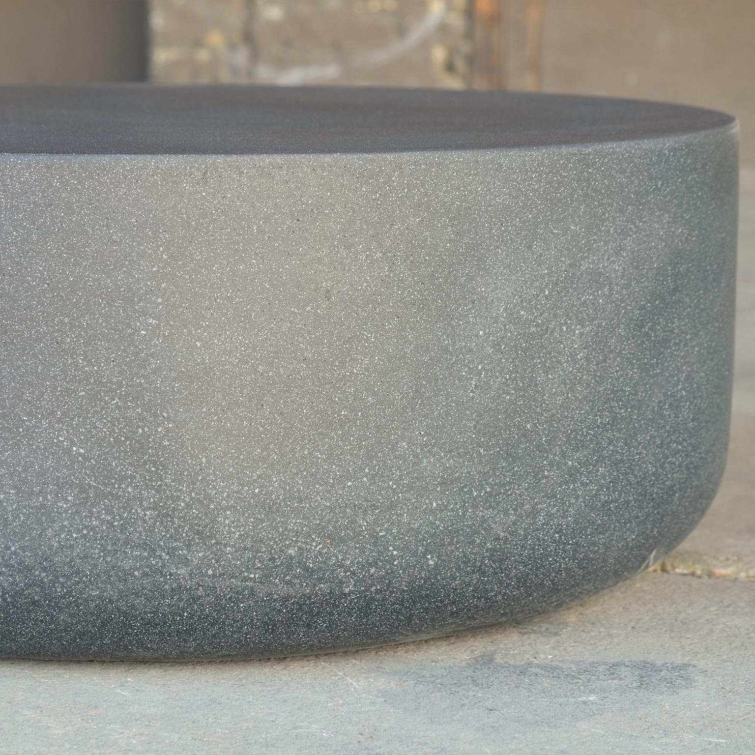 Cast Resin 'Millstone' Low Table, Coal Stone Finish by Zachary A. Design In New Condition For Sale In Chicago, IL